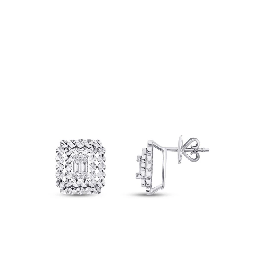 0.19 Carat Diamond Baguette Earrings