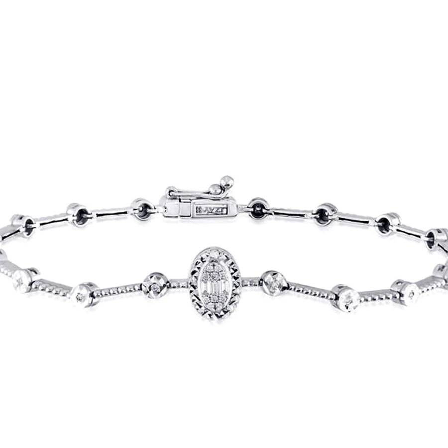 0.13 Carat Diamond Baguette Bracelet