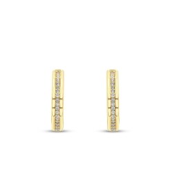 Gold Classic Stone Hoop Earring