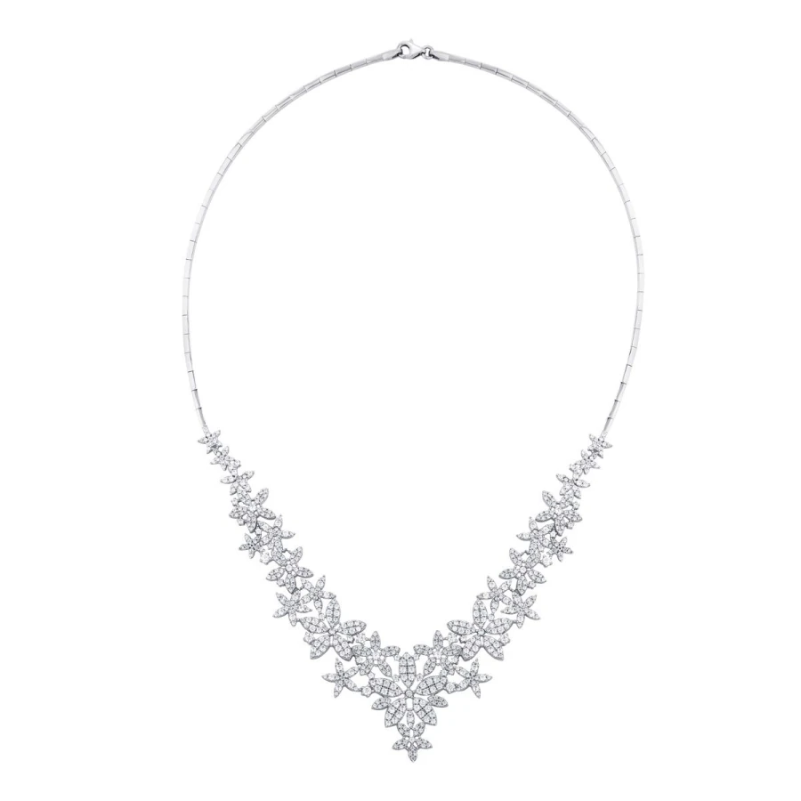 Gold Blumen-Halskette mit Stein