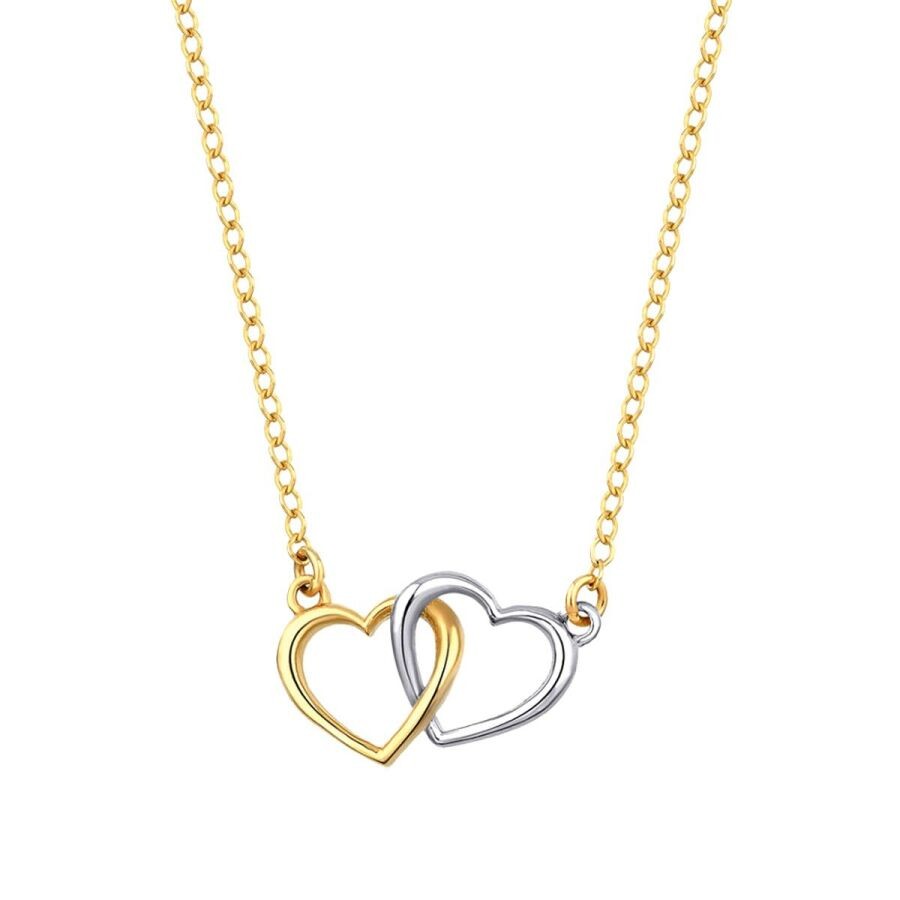 Gold Two-Tone Hearts Necklace