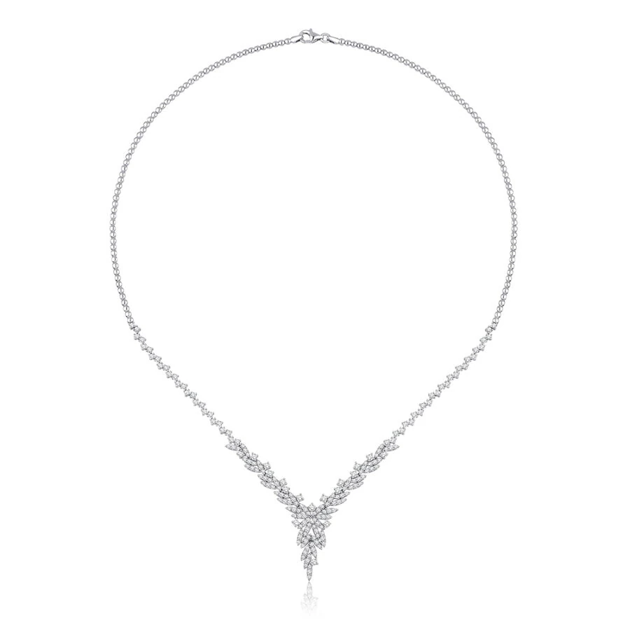 Gold Stein Blätter Halskette