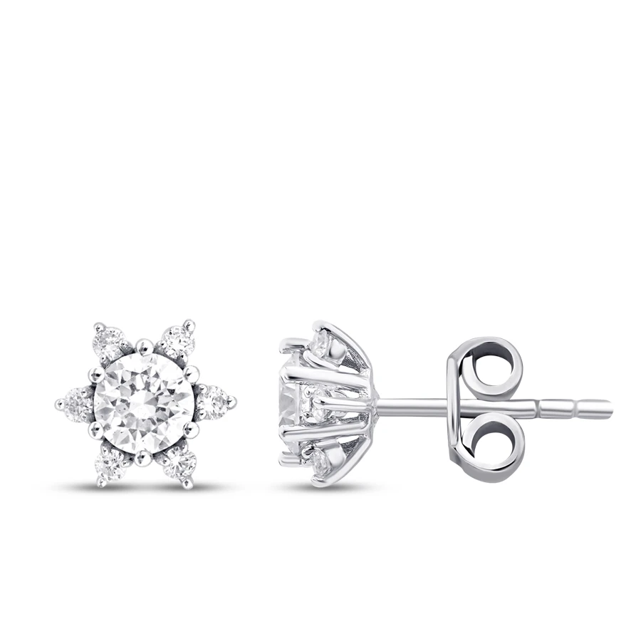 0.57 Carat Diamond Flower Trend Earrings