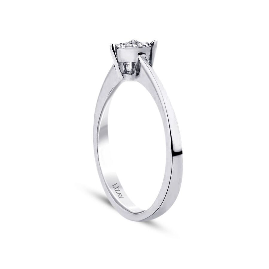 0.09 Carat Diamond White Gold Heart Ring