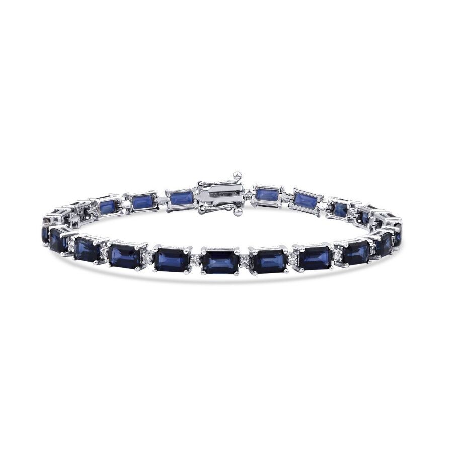 9.28 Carat Diamond Sapphire Bracelet