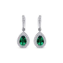 2.99 Carat Diamond Colored Stone Earrings