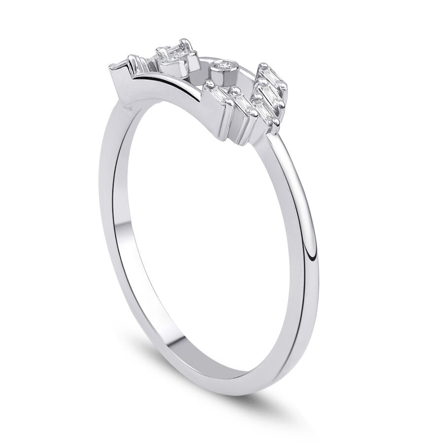 0.09 Carat Diamond Baguette Ring