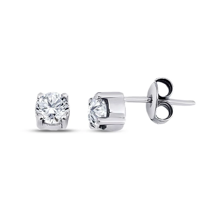 1.01 Carat Diamond Solitaire Earrings