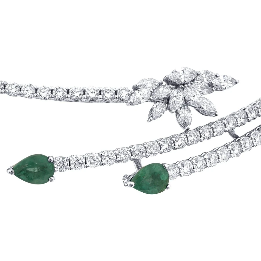 11.65 Carat Diamond Emerald Neckband