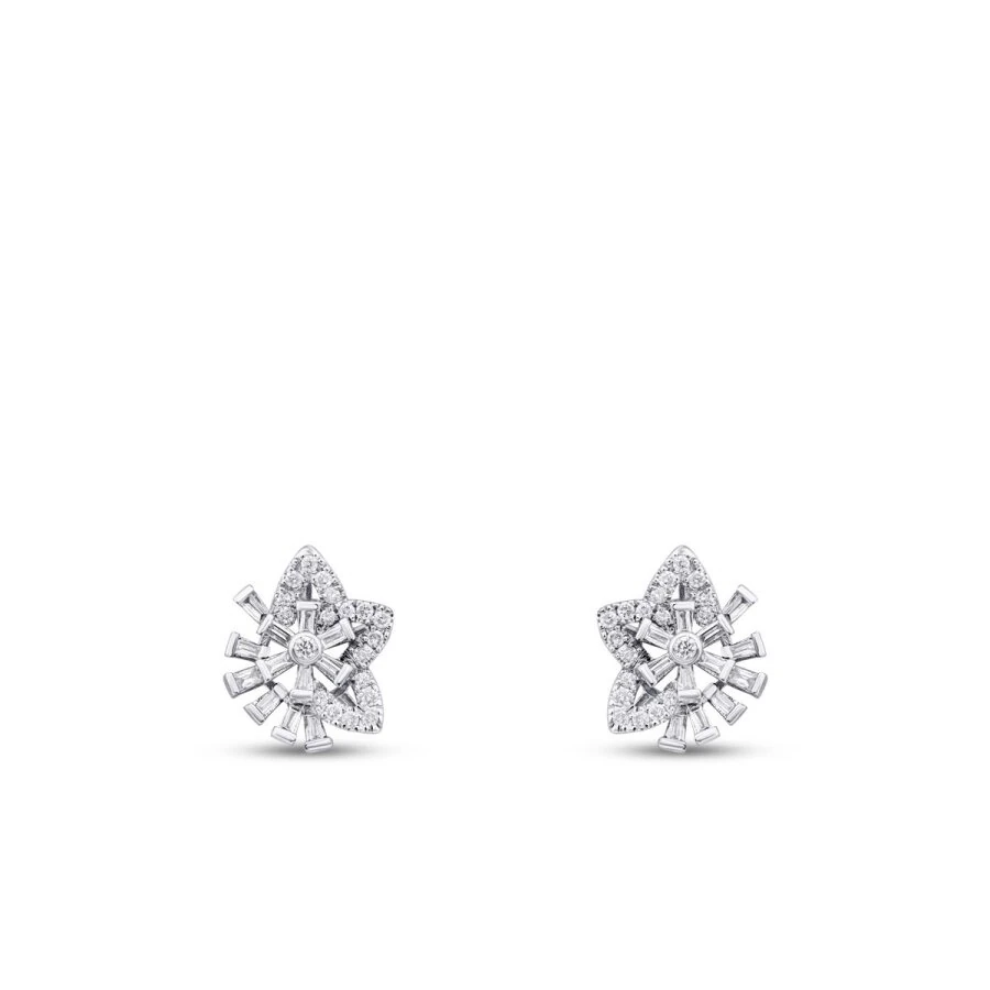 0.41 Carat Diamond Baguette Star Earrings