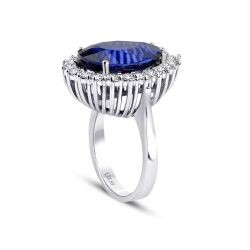 11.98 Carat Diamond Sapphire Ring