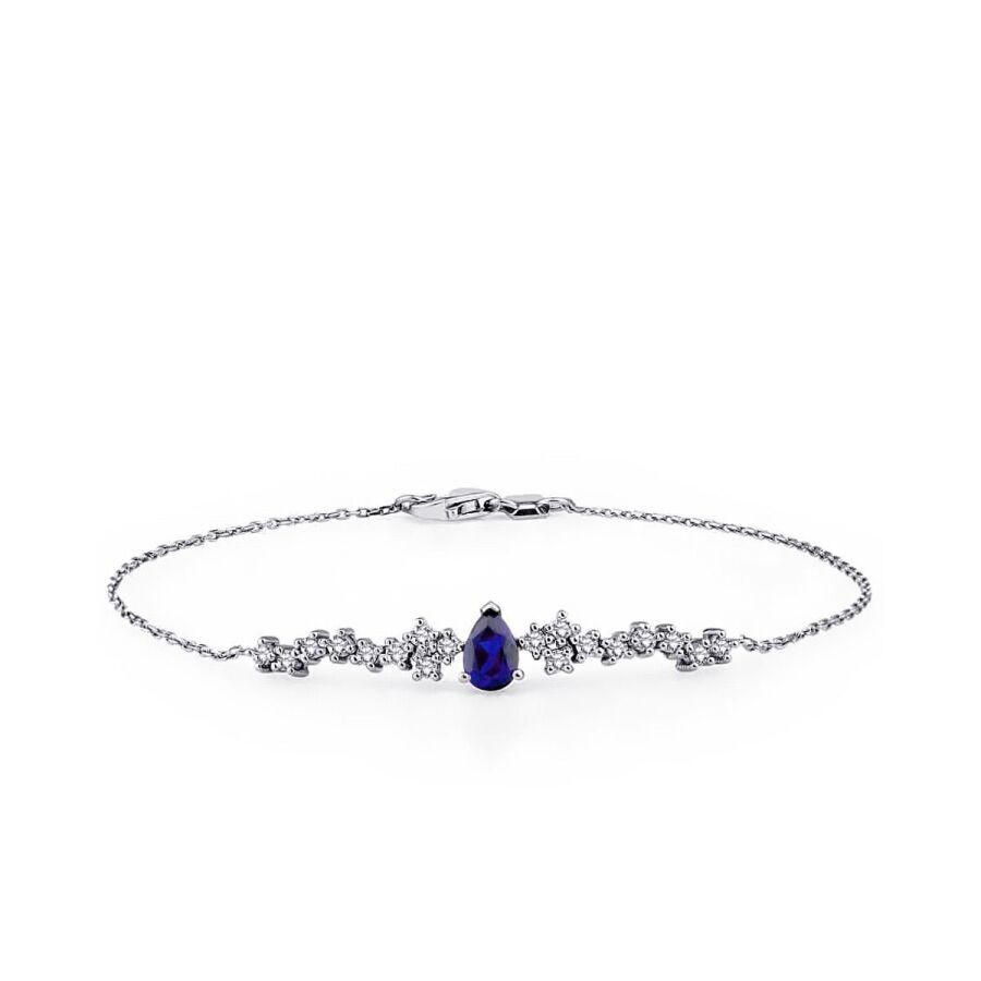 0.71 Carat Diamond Sapphire Bracelet