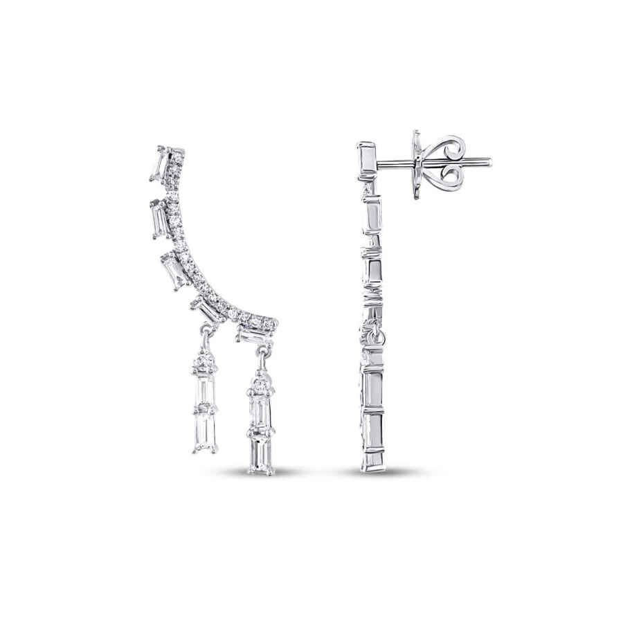 1.06 Carat Diamond Baguette Trend Earrings