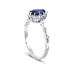 0.94 Carat Diamond Sapphire Ring