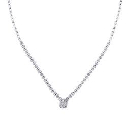 1.56 Carat Diamond Baguette Necklace