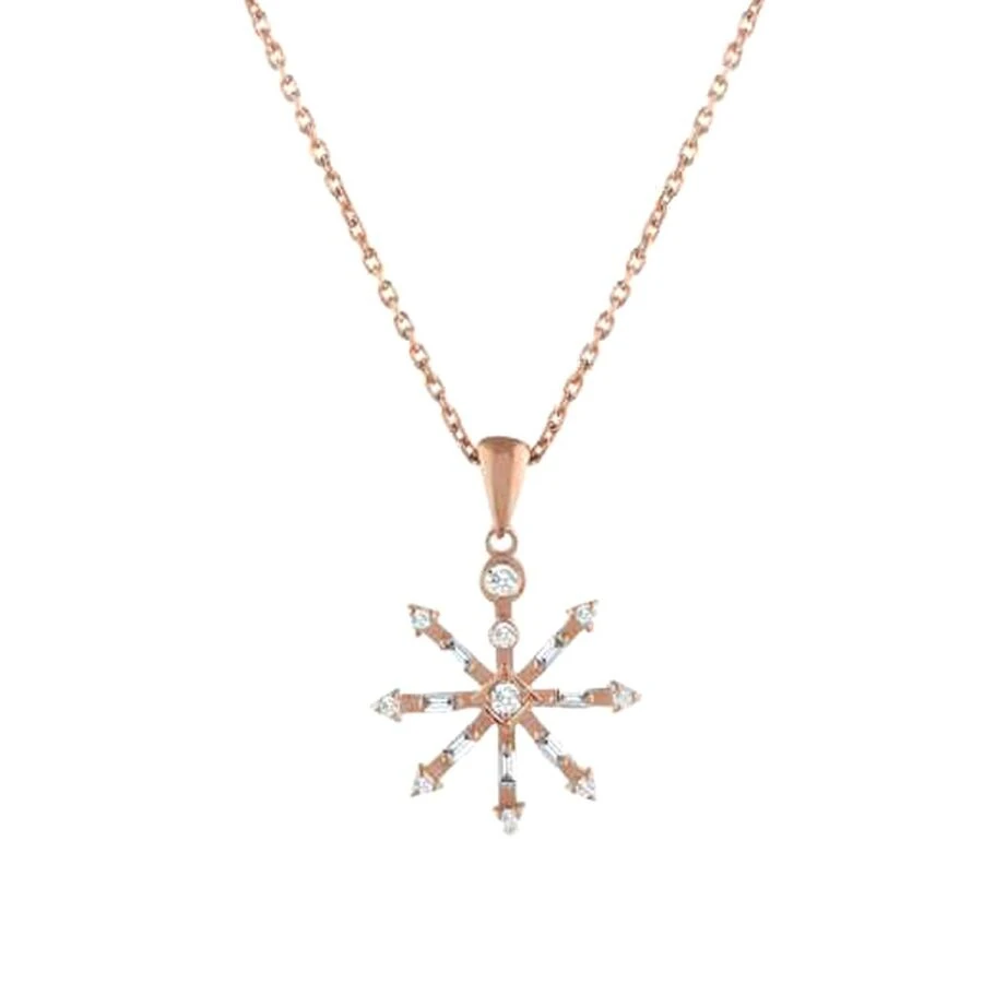 0.16 Carat Diamond Snowflake Necklace