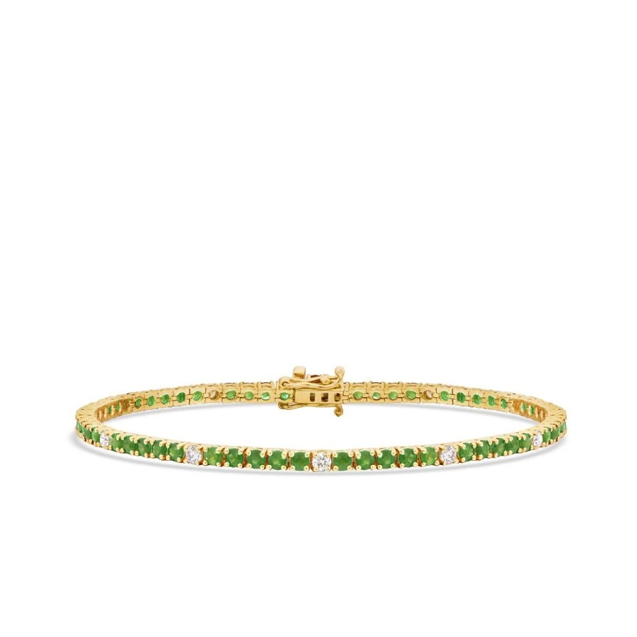 3.64 Carat Diamond Emerald Bracelet