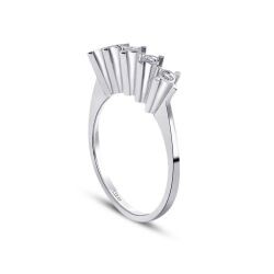 0.05 Carat Diamond-Effect Five-Stone Diamond Ring