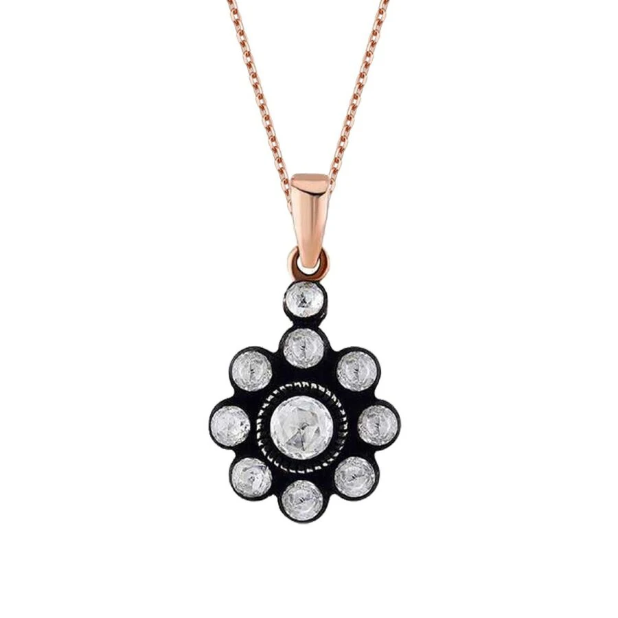 0.34 Carat Diamond Rose Necklace