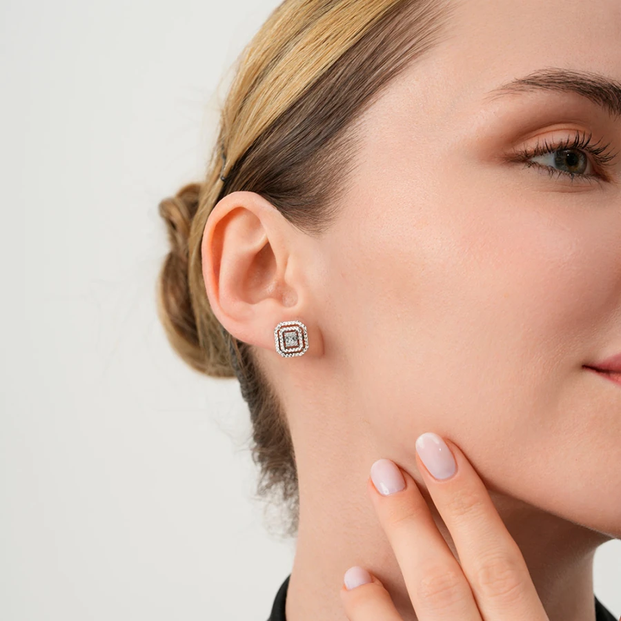 0.14 ct. Diamant Baguette Ohrringe