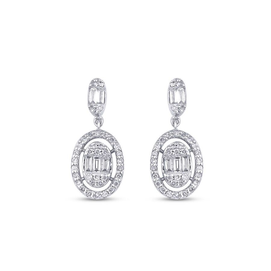 0,44 Karat Diamant Baguette Ohrringe
