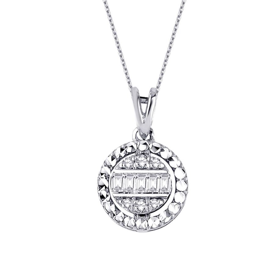 0.08 Carat Diamond-Effect Baguette Necklace