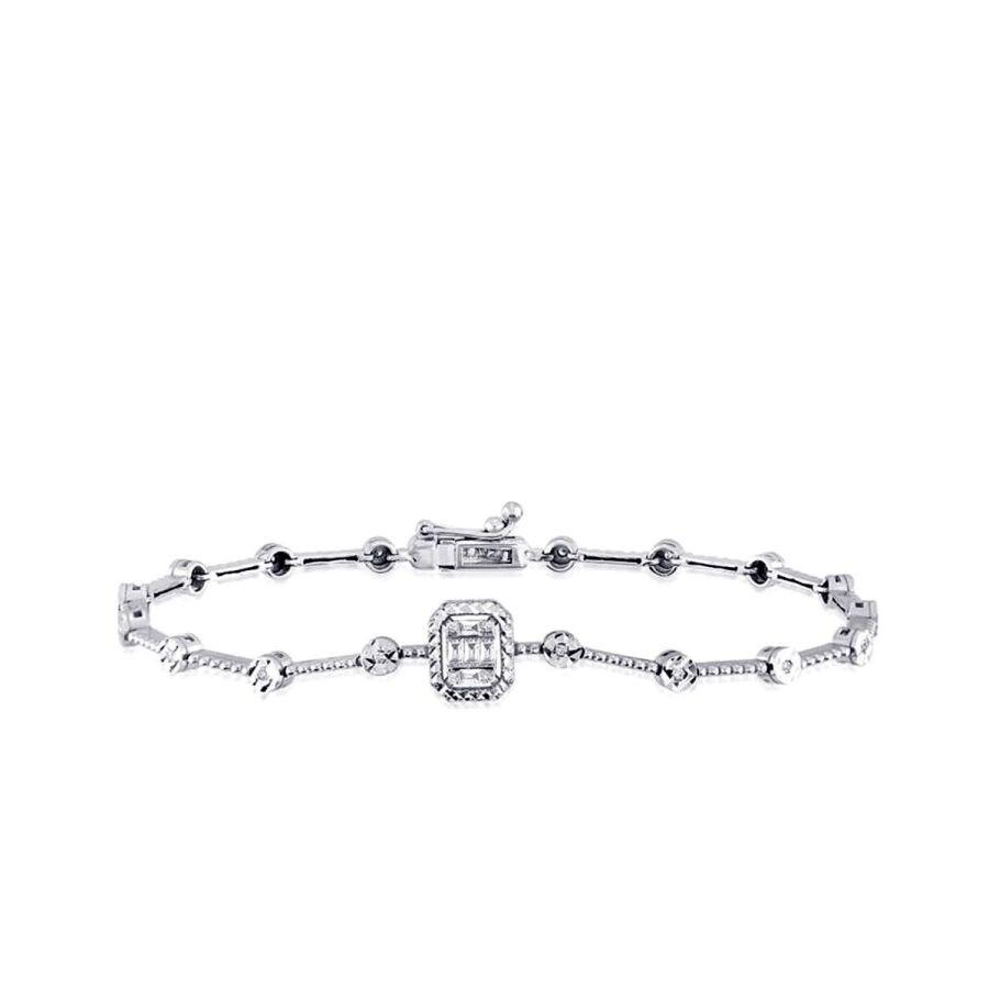 0.14 Carat Diamond Baguette Bracelet