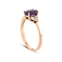 1.30 Carat Diamond Amethyst Ring