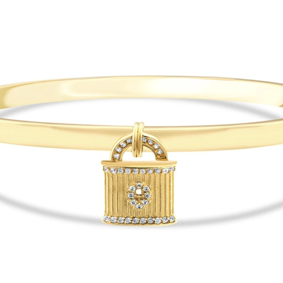 Gold Lock Bangle