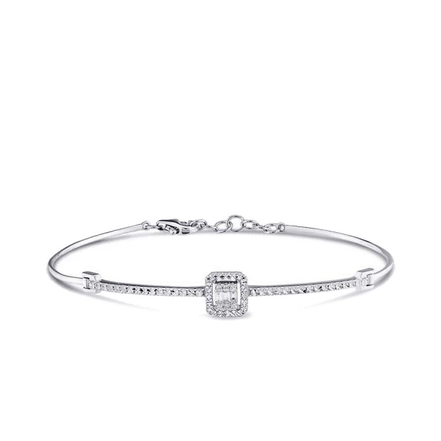 0.10 Carat Diamond-Effect Baguette Bangle