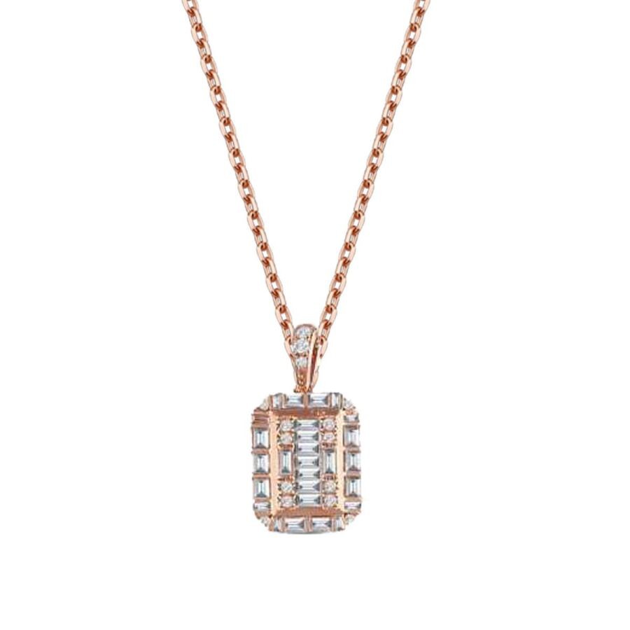 0.37 Carat Diamond Baguette Necklace