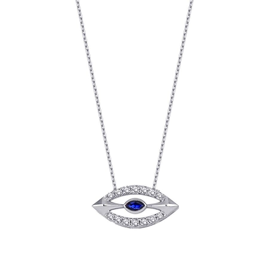 0.29 Carat Diamond Sapphire Necklace