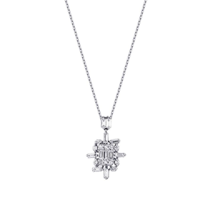 0.26 Carat Diamond Baguette Necklace