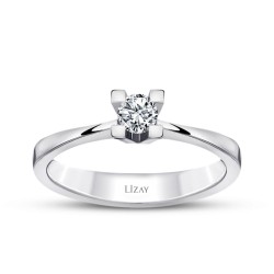 0,10 Karat Diamant Runder Solitär Verlobungsring