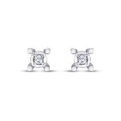 0.08 Carat Diamond Solitaire Earrings
