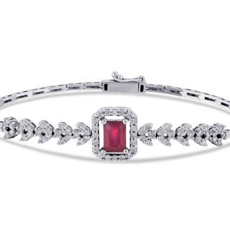 2.06 Carat Diamond Ruby Bracelet