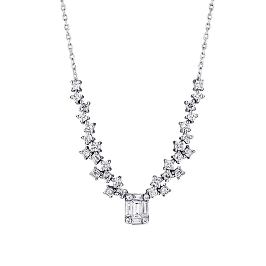 0.67 Carat Diamond Baguette Necklace