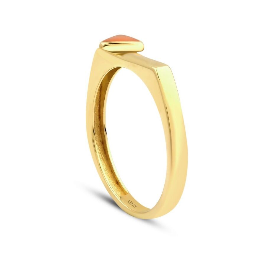 Gold Enamel Pear Ring