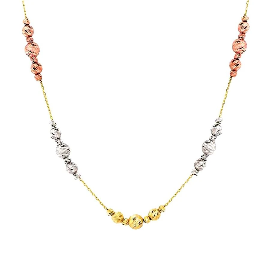 Gold Three-Tone Doric Chain Necklace