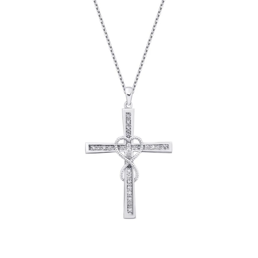 0.16 Carat Diamond Cross Necklace