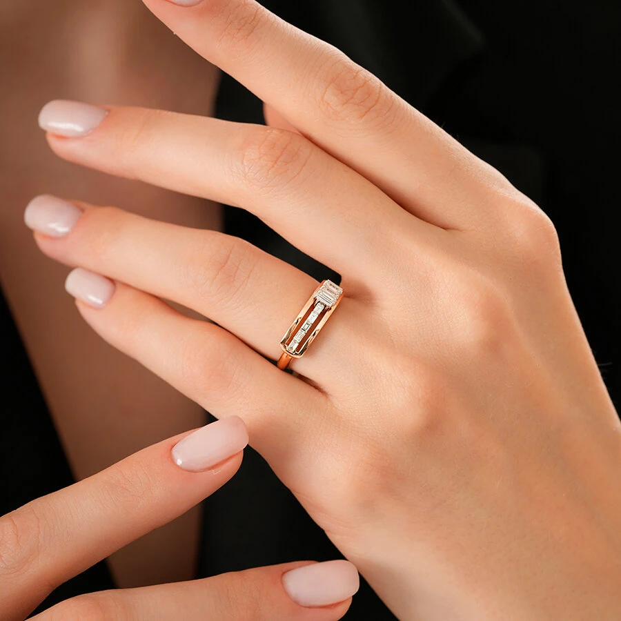 0.37 Carat Diamond Baguette Ring