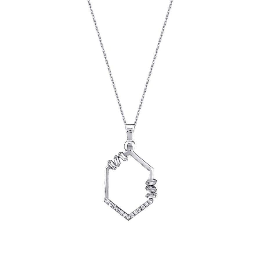 0.31 Carat Diamond Baguette Necklace