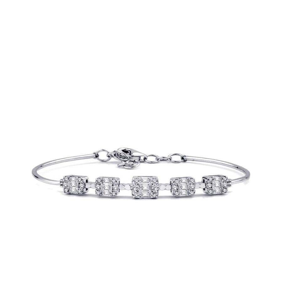 0.58 Carat Diamond Baguette Bangle