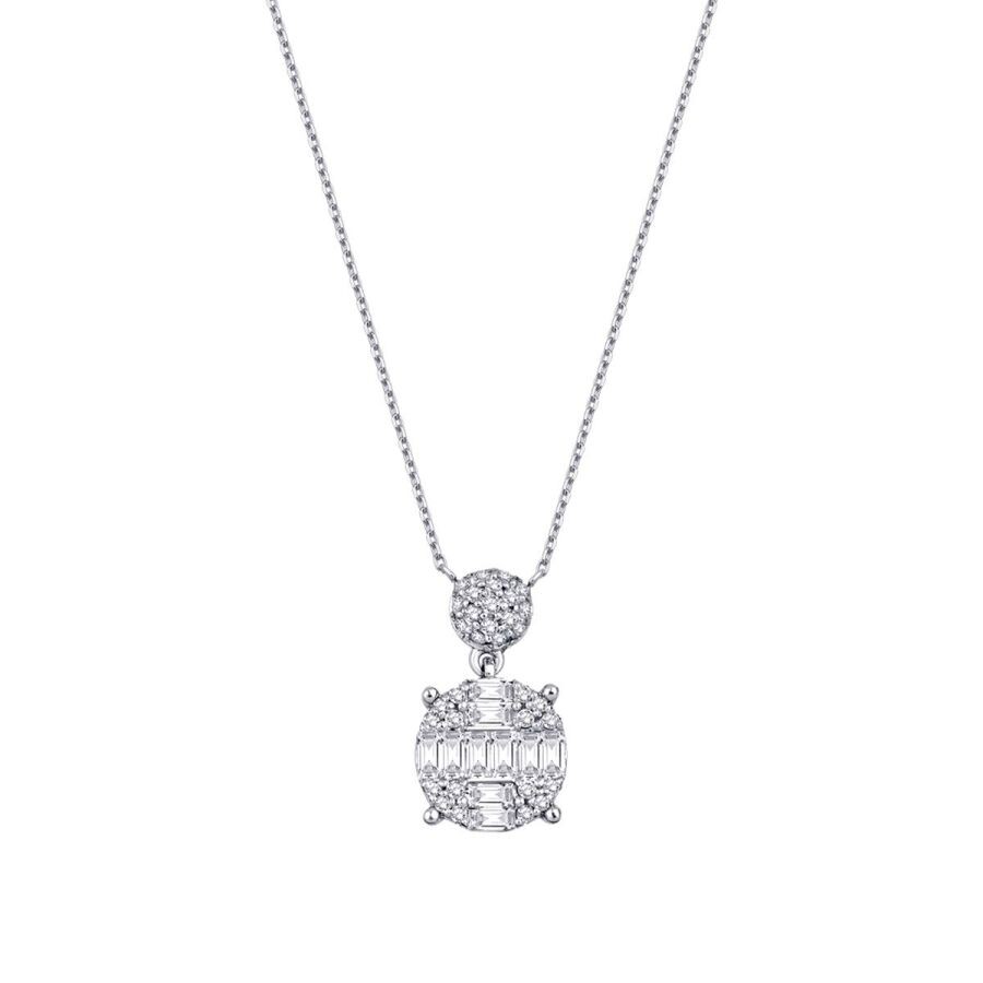 0.38 Carat Diamond Baguette Necklace