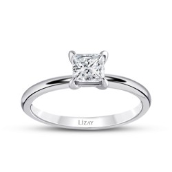 0,40 Karat Diamant Prinzessin Solitär Verlobungsring