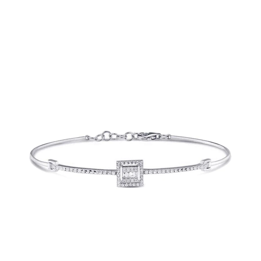 0.12 Carat Diamond Baguette Bangle