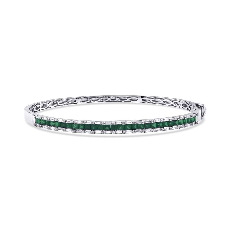 2,18 Karat Diamant Smaragd Armreif