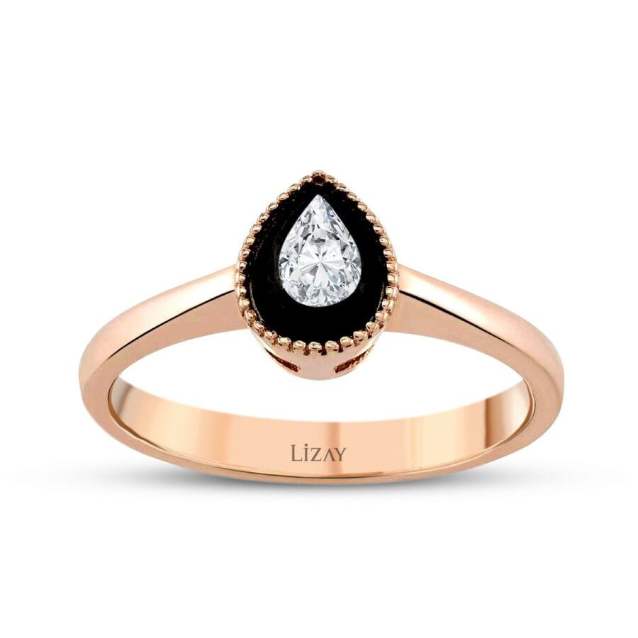 0.09 Carat Diamond Pear Solitaire Engagement Ring