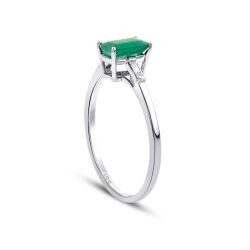 0.59 Carat Diamond Emerald Ring