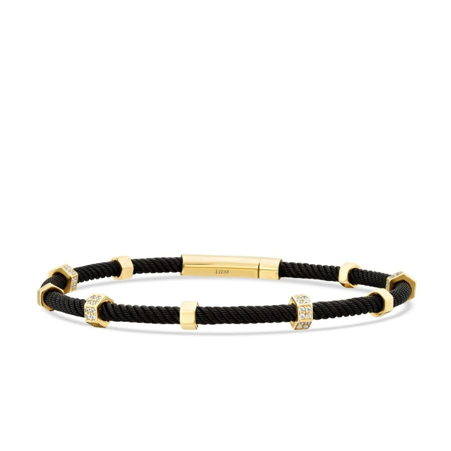 Gold Hexagon Stone Men’s Bracelet